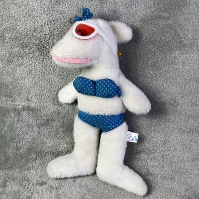 #ad SHARK PLUSH DOLL 11” Girl Polka Dot Bikini 1988 Acme Vintage Stuffed Sunglasses $19.99