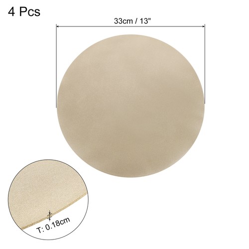 4Pcs Faux Leather Placemats for Dinner Tabletop, Round Mats (Gold) - Picture 2 of 5