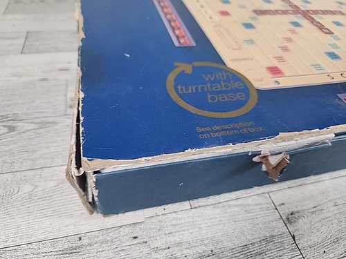Vintage 1982 Scrabble Deluxe Rotating Turntable Board Game Mahogany Tiles - Picture 5 of 13