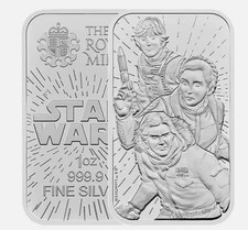 2024 Star Wars Light Side Silver 1 oz Bar .9999 UK Royal Mint NEW Sealed 57.58 per troy oz