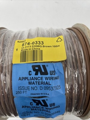 100m x XLPE UL3173 braun Anschlusskabel/Kabel 600 V 22 AWG 8740333