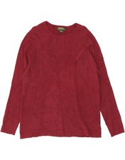 EDDIE BAUER Mens Crew Neck Jumper Sweater 2XL Burgundy Cotton CV10