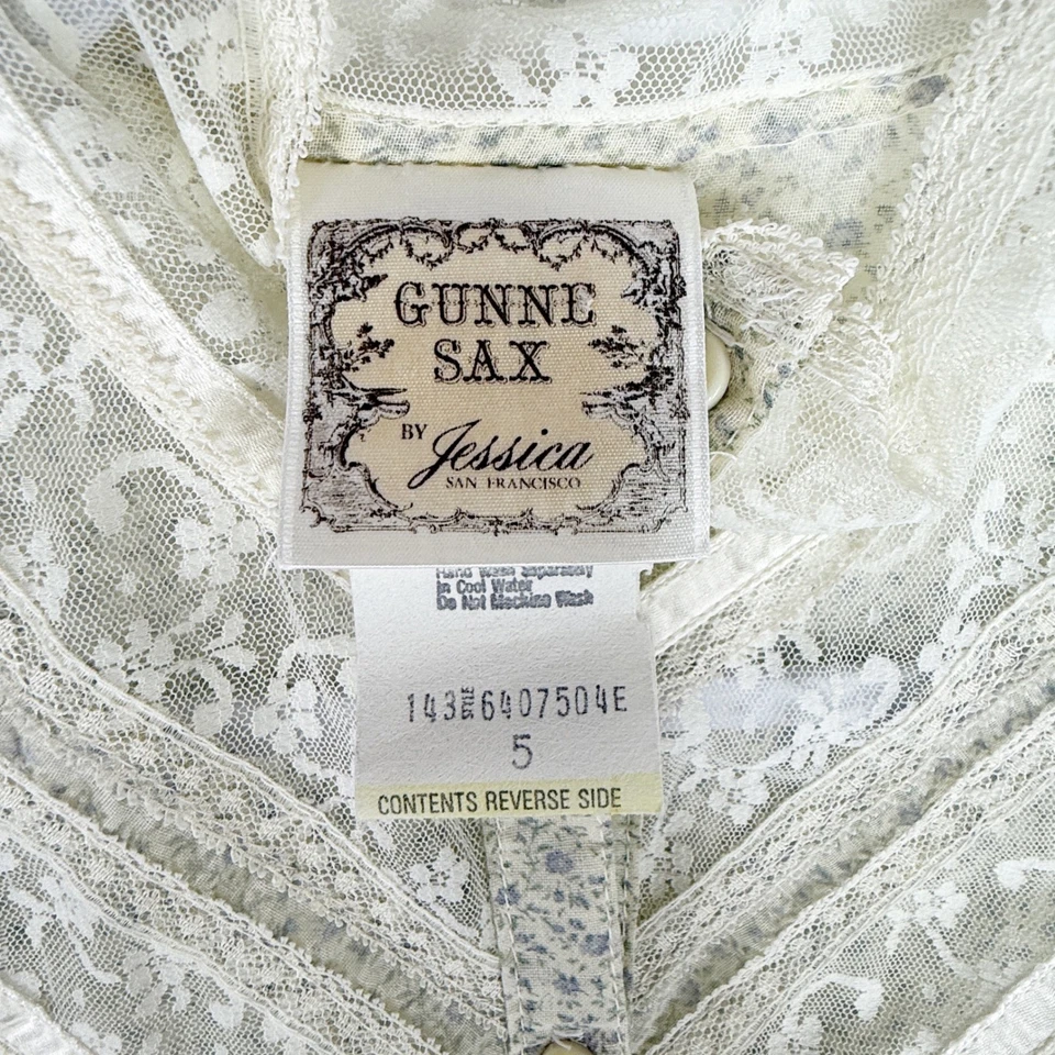 Vintage Gunne Sax by Jessica Floral Lace Trim Prairie Dress Size 5 Cottage core - Image 2 of 4