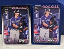 2024 Topps Update- Rookie Debut Jordan Beck #US198 Royal Blue (RC) with base