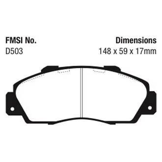 For Honda Accord 1991-2002 EBC DP4872R Yellowstuff Front Brake Pads Foto 2 de 3