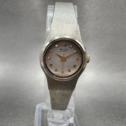 Seiko Watch Women 20mm Silver Dial Silver Tone Round 8Y21-0010  New Battery