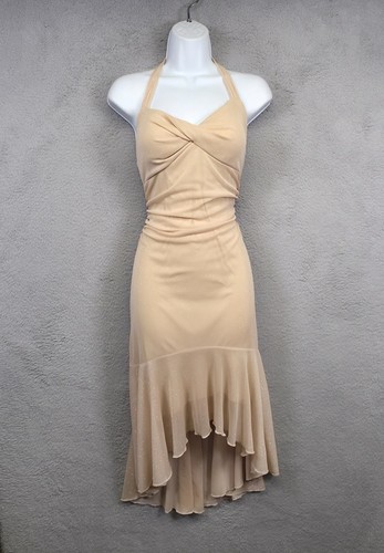 Vestido Y2K Rubí Rox Mujer L Desnudo Halter Brillo HOCO Baile de graduación Formal Diosa Etérea - Imagen 2 de 18