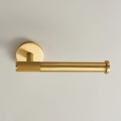 EXCEL HOME Brushed Brass Toilet Roll Holder Brass, Wall Mounted Roll Holder With Brass Body