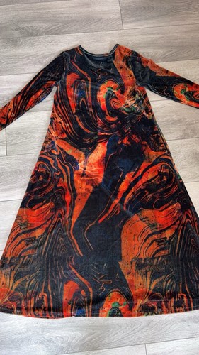 Soft Surroundings Size Medium Long Sleeved Maxi Velour Dress New W/ Tags - Picture 2 of 9