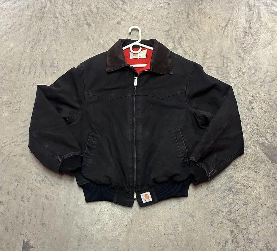 Chaqueta Carhartt Santa Fe vintage para hombre forro acolchado negro/rojo años 90 talla XL Foto 2 de 4