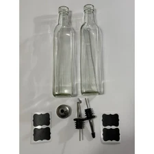 Oil Dispenser Bottle Set 2 Pack Glass Olive Oil Vinegar with Accessories 500ml