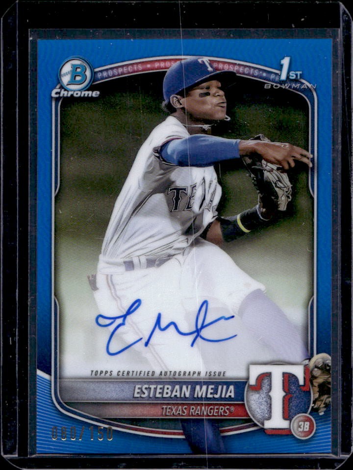 2025 Bowman Esteban Mejia Chrome Auto Blue Refractor 1st #80/150