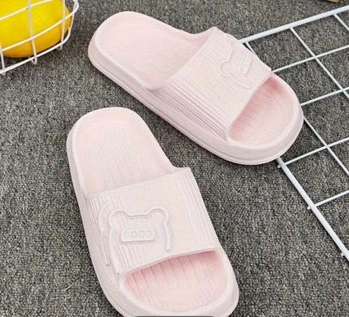 Kids Casual Slip-on Slippers Cartoon Bear Pattern size 3 big Kids