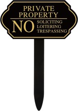 Private Property No Trespassing for House Yard Small Signage, black