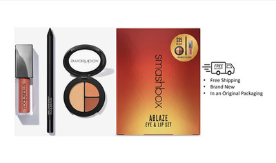 Smashbox Ablaze Eye & Lip Set Full Size Eyeshadow Lipstick & Liner $64 New!