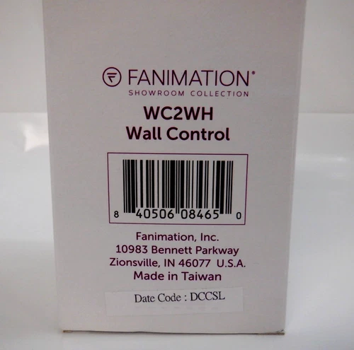 Fanimation WC2 White 3 Speed Fan & Light Wall Control - Picture 8 of 8
