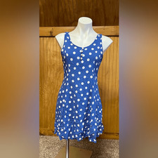 Everly blue polka dot sun dress size large