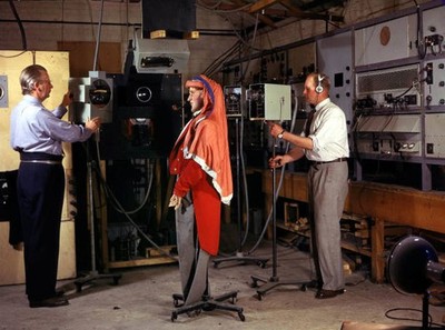 Scottish engineer inventor John Logie Baird sets up equipment his - 1943 Photo