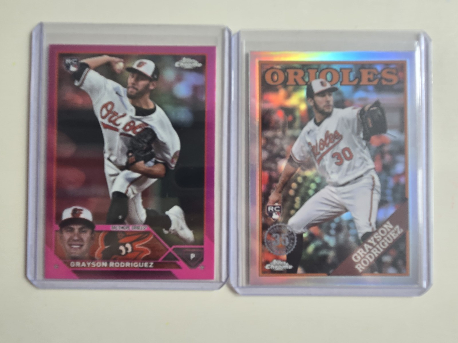 GRAYSON RODRIGUEZ 2023 Topps Chrome Update #USC98 Pink Refractor, 35 ANIVERSARY 