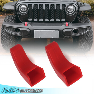 Bumper Tow Hook Covers (Upgrade) For Jeep Wrangler JK/JL Gladiator 2007-2023 Red