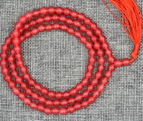Natural 6mm Red Ruby 108 Prayer Beads Tibet Buddhist Mala Bracelet Necklace - Picture 3 of 5