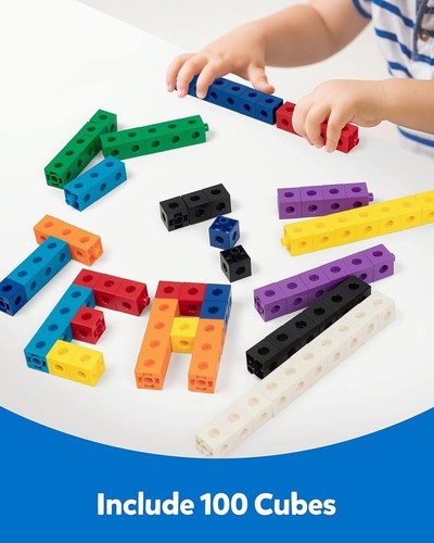 Math Cube Blocchi di Conteggio Numeri Manipolativi con Attività Snap Linking Cube... - Foto 3 di 7