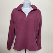 Lands' End Sweatshirt Youth Girls Large 1/4 Zip Pullover Fleece Long Sleeve