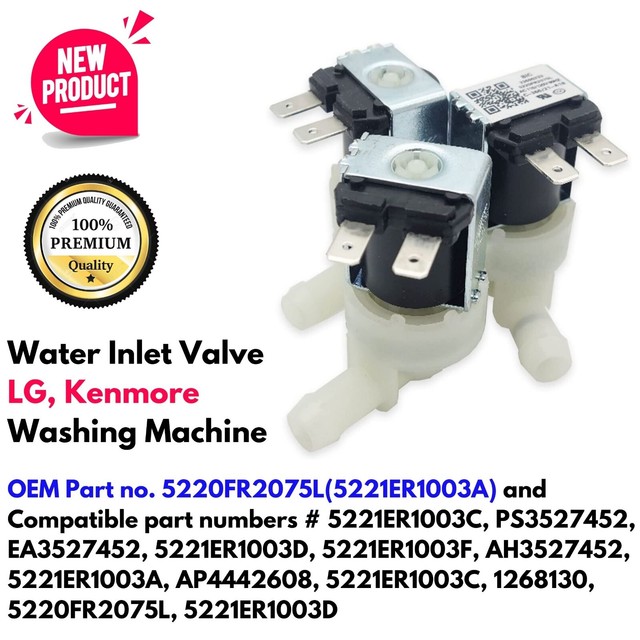 Washer Water Inlet Valve Replacement for Kenmore LG Front Load Washing Machines Washer Water Inlet Valve Replacement for Kenmore LG Front Load Washing Machines