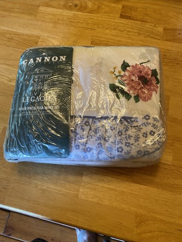 NEW Vintage Cannon Monticello Floral Forget Me Not 3 Pieces Full Sheet Set New - Picture 6 of 6