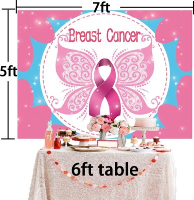 Breast Cancer Awareness Banner - Non-Woven Fabric Speech Decoration, 11.6x5 Inch, Pink Theme - View #7