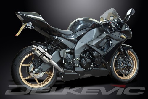 Kawasaki ZX-10R Ninja 2008-2010 Slip On 9" Oval Stainless Exhaust Muffler Kit - Picture 4 of 5