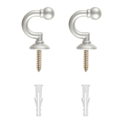 Curtain Tie-Backs Hooks2 PCS Wall Mounted,Silver - Picture 2 of 8