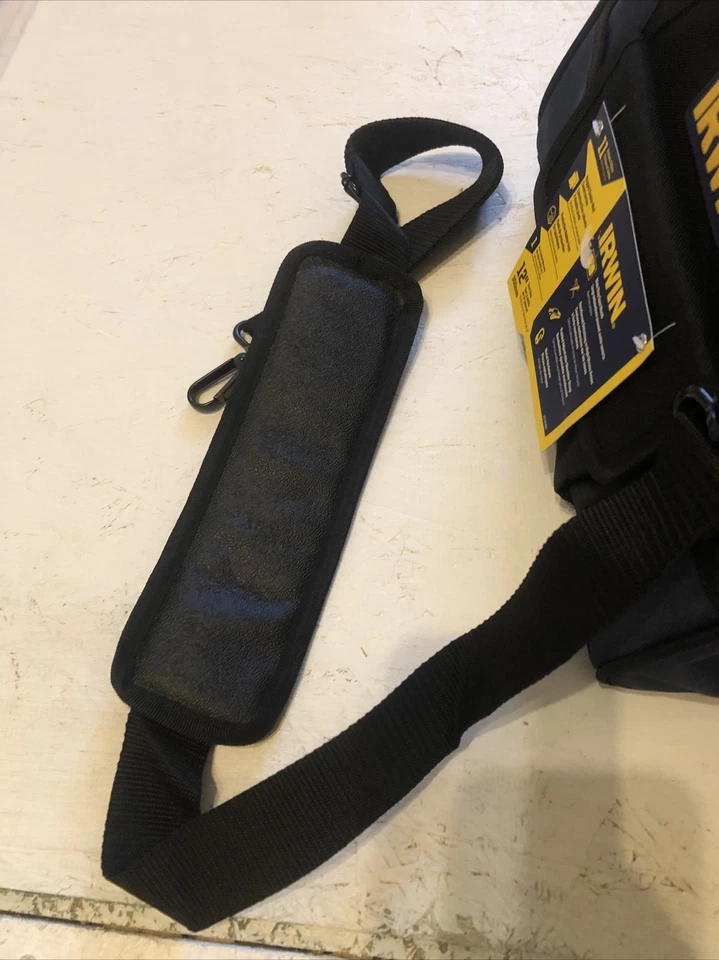 Irwin Tool Bag Blue 12” With Shoulder Strap Metal Hardware - Image 3 of 4