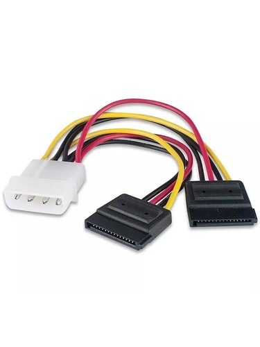 Molex to SATA Power Splitter Y Cable 4 Pin to 15 Pin Dual Hard Drive Power Lead! - Picture 9 of 12