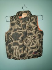 BOYS GAP GREEN BROWN ORANGE CAMOUFLAGE CAMO SNAP PUFFER VEST COAT JACKET XS 4 5