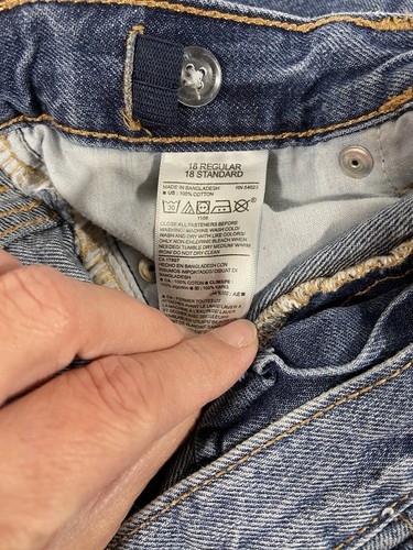 Old Navy Boys Boot Cut Medium Denim Jeans Adjustable Waist Size 16 Regular - Picture 10 of 11