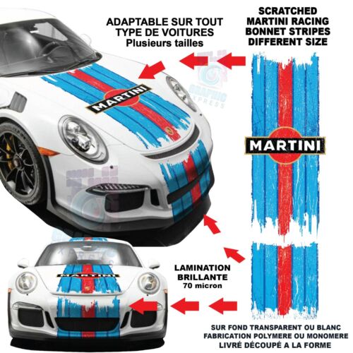 Mütze Scratched Martini Racing - Porsche Aufkleber Set - Deckel + Spoiler Bumper - Imagen 1 de 11