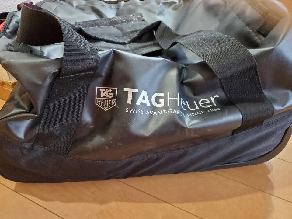[COMO NUEVO] TAG Heuer Reloj Novedad Negro Nylon Logo Estampado Boston Bolso de Viaje Raro Foto 2 de 4
