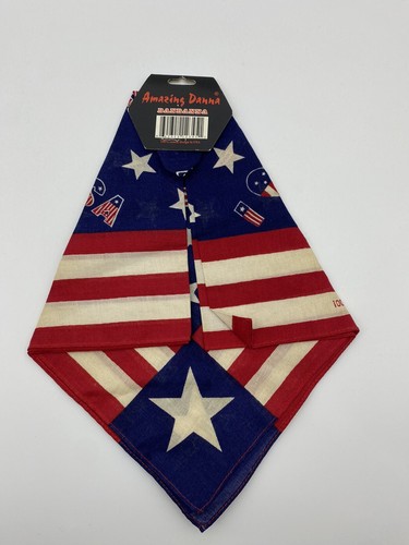 I LOVE THE USA RED WHITE BLUE BANDANA BY AMAZING DANNA - Picture 2 of 3