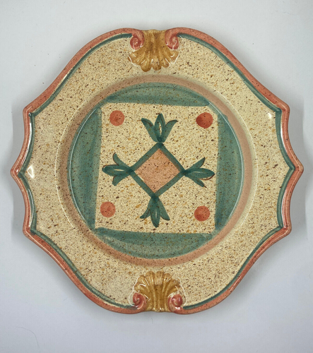 Horchow Medici Stoneware 9.5" Salad Plates Set of 4 Handpainted in Italy - Picture 4 of 12
