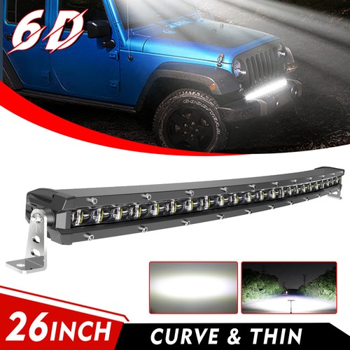 Curved Slim 20"26"32"38"44"50'' Spot LED Light Bar Truck Driving SUV 4WD Offroad - Bild 17 von 41