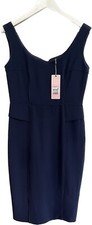 Phase Eight Classic Navy Blue Body Con Dress with Small Peplum Detail UK 12