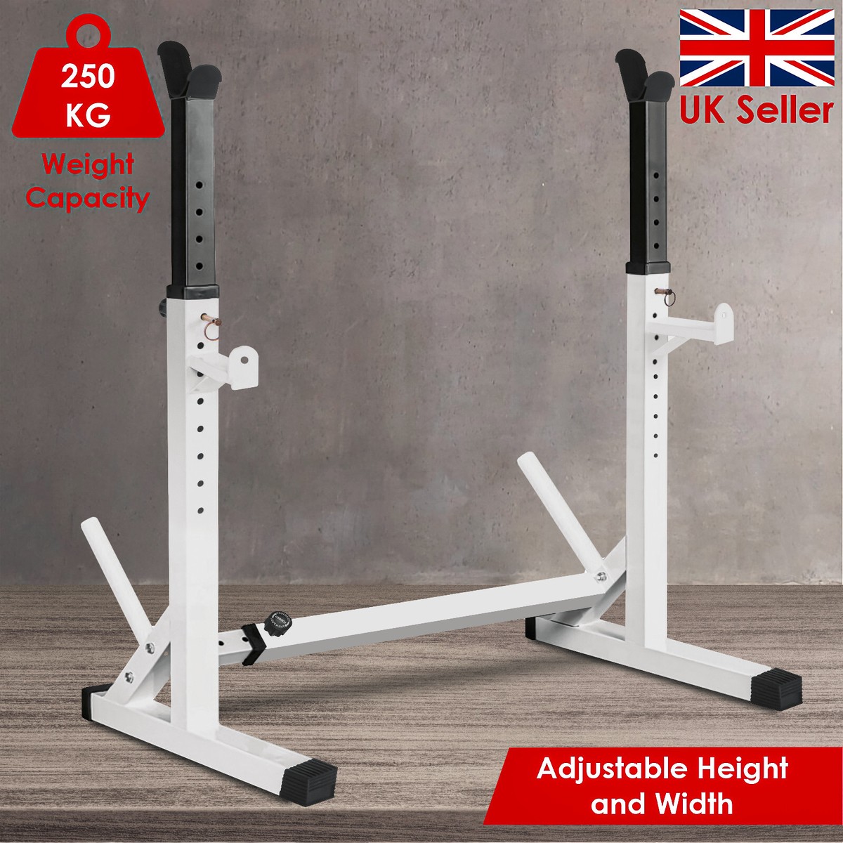 Adjustable Barbell Rack Squat Stand Pair Weight Lifting Bench