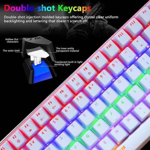 Wired Mechanical Gaming Keyboard RGB LED Backlit For PC Typists PS4 MAC Xbox one - Picture 10 of 14