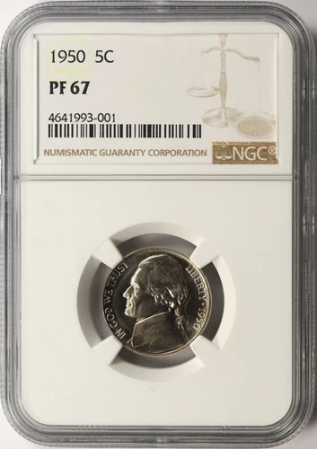 1950 Proof 5c Jefferson Nickel NGC PF67