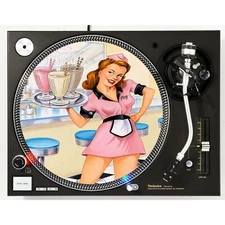 DJ 1950's Dinner Girl Pin Up #1 Slipmat Turntable 12" LP Record Audiophile