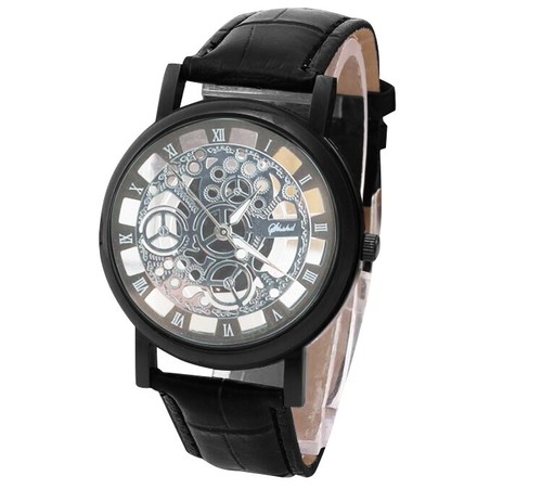 Men Luxury Stainless Steel Quartz Military Sport Watch Leather Band Wrist Watch - Picture 24 of 29