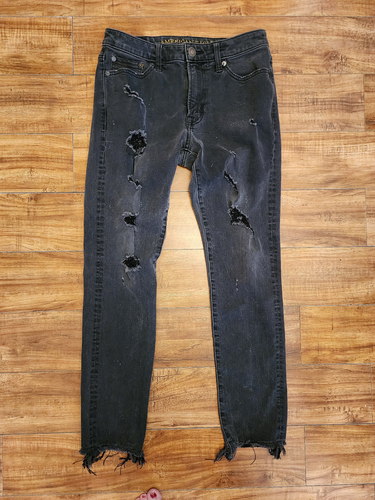 American Eagle Extreme Flex 4 Herrenjeans 30x30: Slim Fit, Black Wash, Distressed