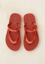 NEW Joyfolie LELL Sz 1-2 Girls Flip Flop Brick Red PVC EVA Outsole 8 3/4 Long