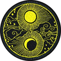 AufnäHer/Patch Yin Yang AufbüGler Gestickt Yoga Applikation Asien Mondzyklus